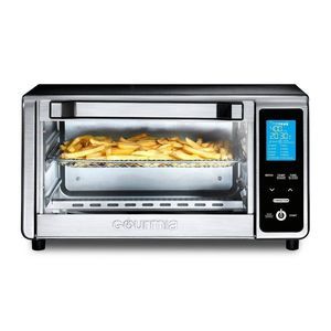 Gourmia 160oz Toaster Oven Air Fryer Gray 4-Slice 11 Cooking Functions - SEE PIC